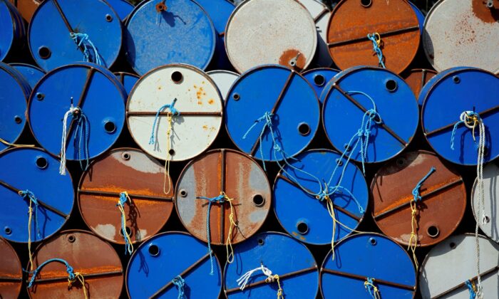 Oil barrels are pictured at the site of Canadian group Vermilion Energy in Parentis-en-Born, France, on Oct. 13, 2017. (Regis Duvignau/Reuters)