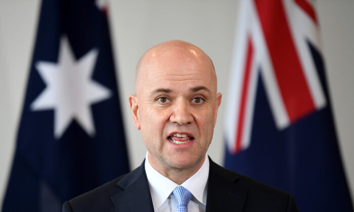 Queensland's newly appointed Chief Health Officer Dr. John Gerrard speaks during a press conference in Brisbane, Australia, on Dec. 13, 2021. (Dan Peled/Getty Images)