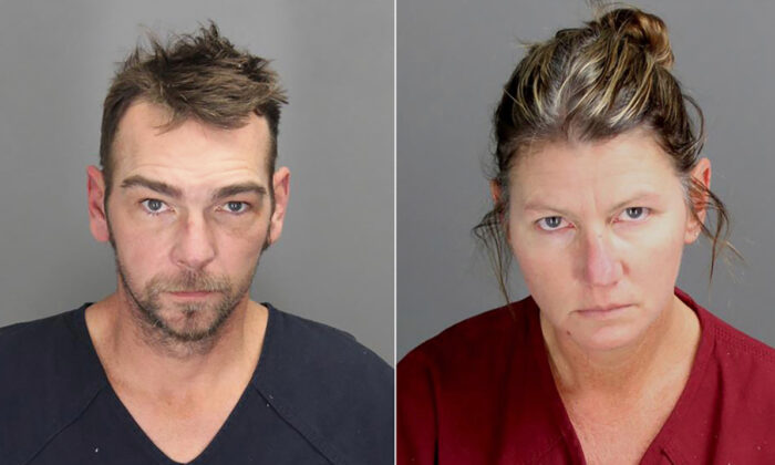James Crumbley (L) and Jennifer Crumbley, the parents of Ethan Crumbley, a teen accused of killing four students in a shooting at Oxford High School, Mich., in undated combo of photos. (Oakland County Sheriff's Office via AP)