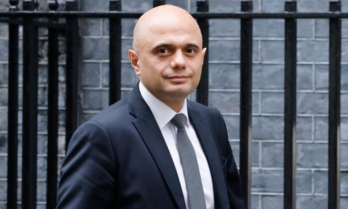 Britain's Health Secretary Sajid Javid leaves after a cabinet meeting in Downing Street in central London on Dec. 14, 2021. (Tolga Akmen /AFP via Getty Images)