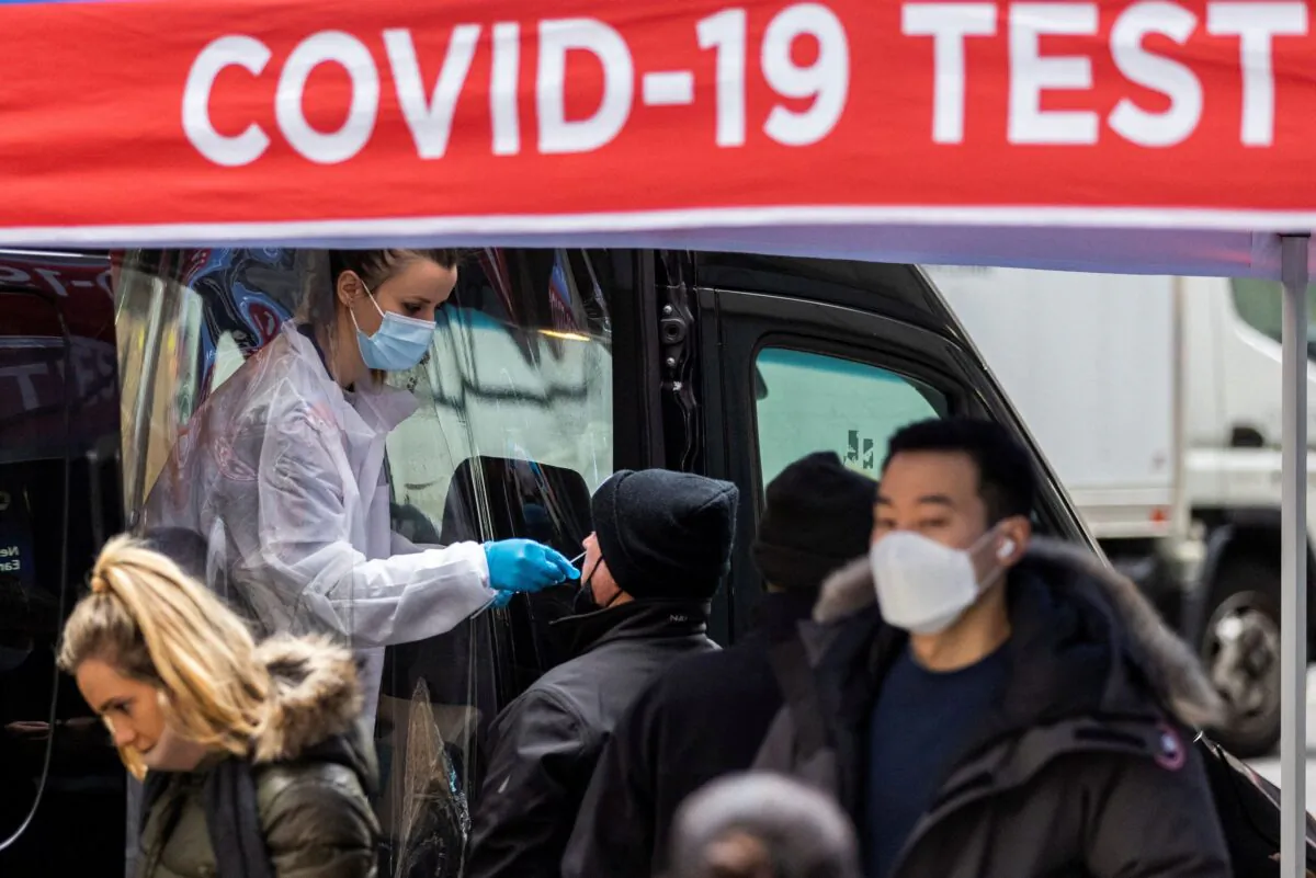 A man is tested for COVID-19 in New York City, on Dec. 8, 2021. (Eduardo Munoz/Reuters)