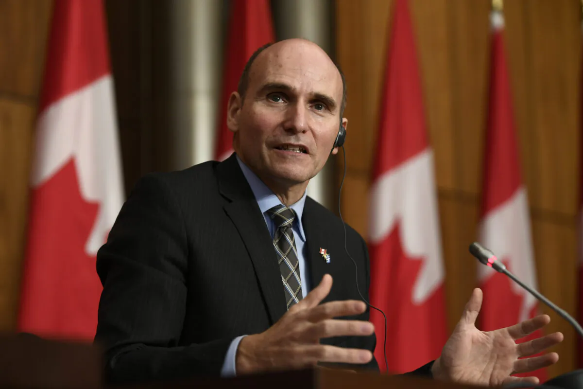 Minister of Health Jean-Yves Duclos speaks during an update on the government’s response to the COVID-19 pandemic, in Ottawa on Dec. 10, 2021. (THE CANADIAN PRESS/Justin Tang)