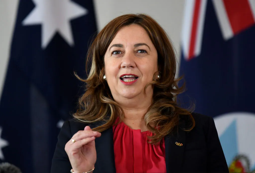 Queensland Premier Annastacia Palaszczuk speaks during a press conference in Brisbane, Australia, on Dec. 13, 2021. (Dan Peled/Getty Images)