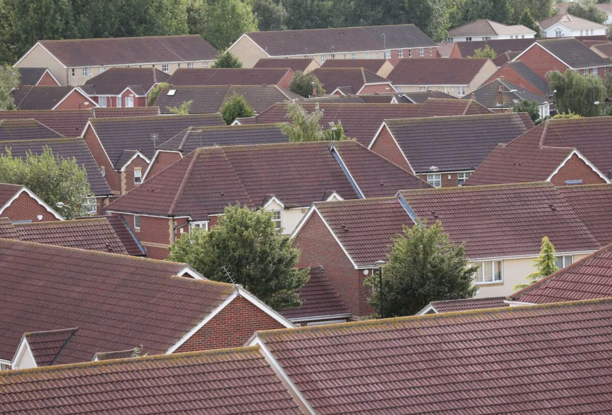A view of houses in Thamesmead, southeast London, on July 27, 2021. (Yui Mok/PA Media)