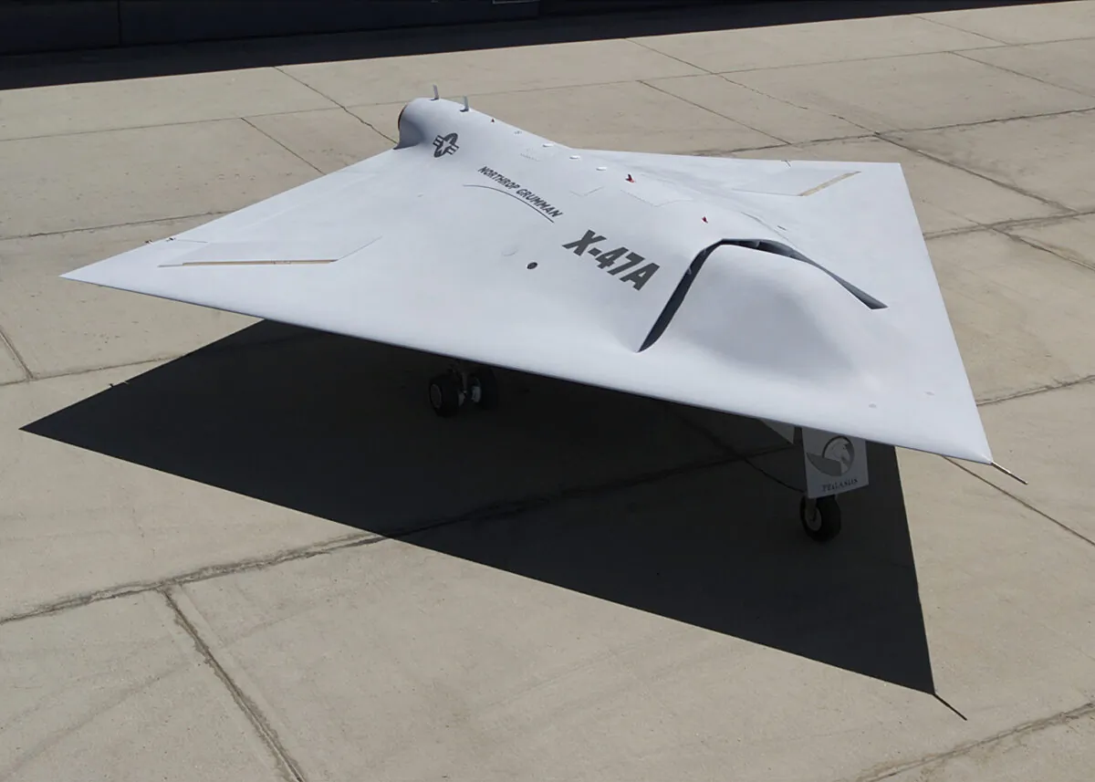 Northrop Grumman X-47, a DARPA designed unmanned combat aerial vehicle. (DARPA/Wikimedia commons)
