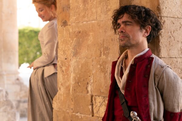 Roxanne (Haley Bennett) and Cyrano (Peter Dinklage), in “Cyrano.”