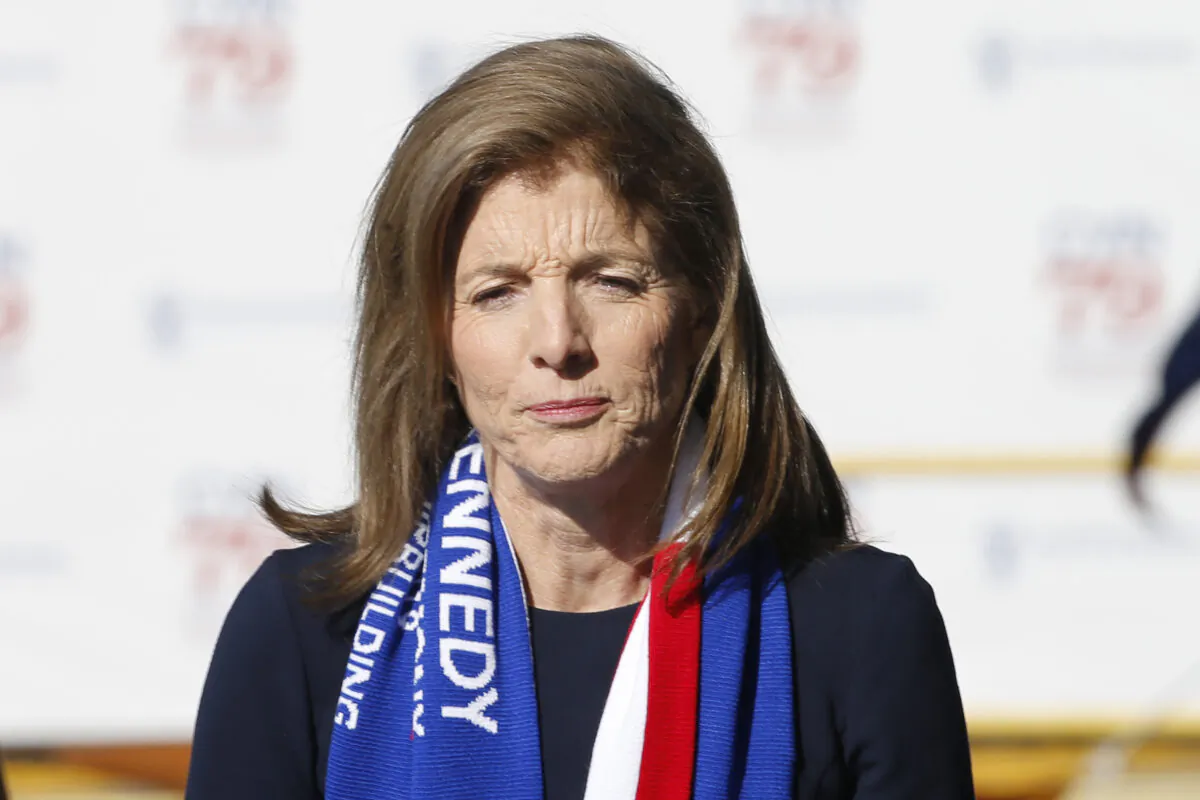 Caroline Kennedy, daughter of former President John F. Kennedy, before she christened the nuclear aircraft carrier John F. Kennedy at Newport News Shipbuilding in Newport News, Va., on Dec. 7, 2019. (Steve Helber/AP Photo)