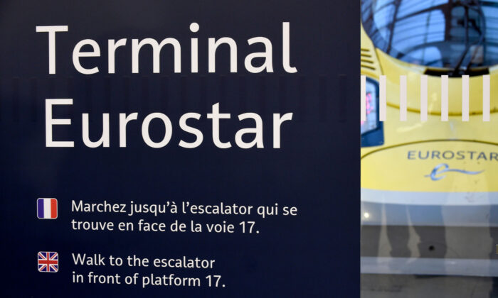 The Eurostar Terminal entrance at Gare du Nord station in Paris on Dec. 10, 2020. (Eric Piermont/AFP via Getty Images)