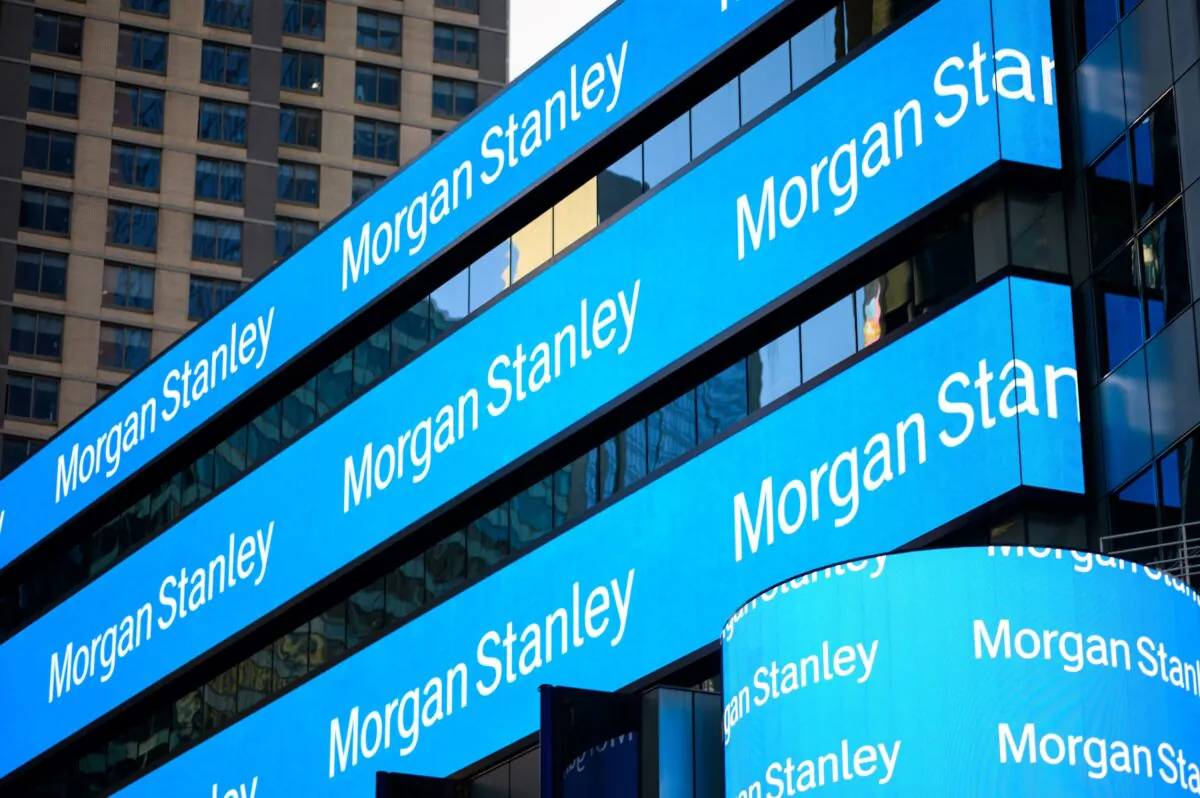 A view of the exterior of The Morgan Stanley Headquarters at 1585 Broadway in Times Square in New York City on July 2021. (Michael Lawrence/Getty Images for Morgan Stanley)