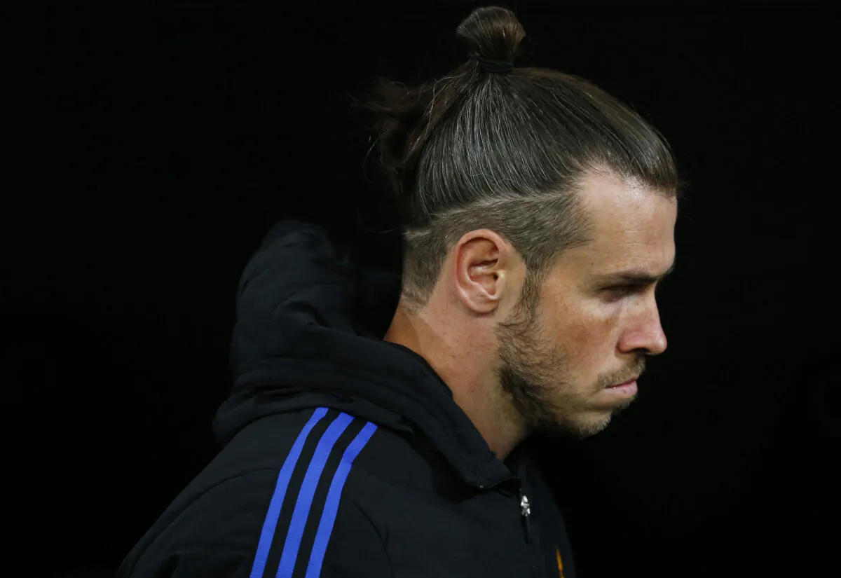 Real Madrid's Gareth Bale before the match between Real Madrid and Atletico Madrid, in Santiago Bernabeu, Madrid, Spain, on Dec. 12, 2021. (Javier Barbancho/Reuters)