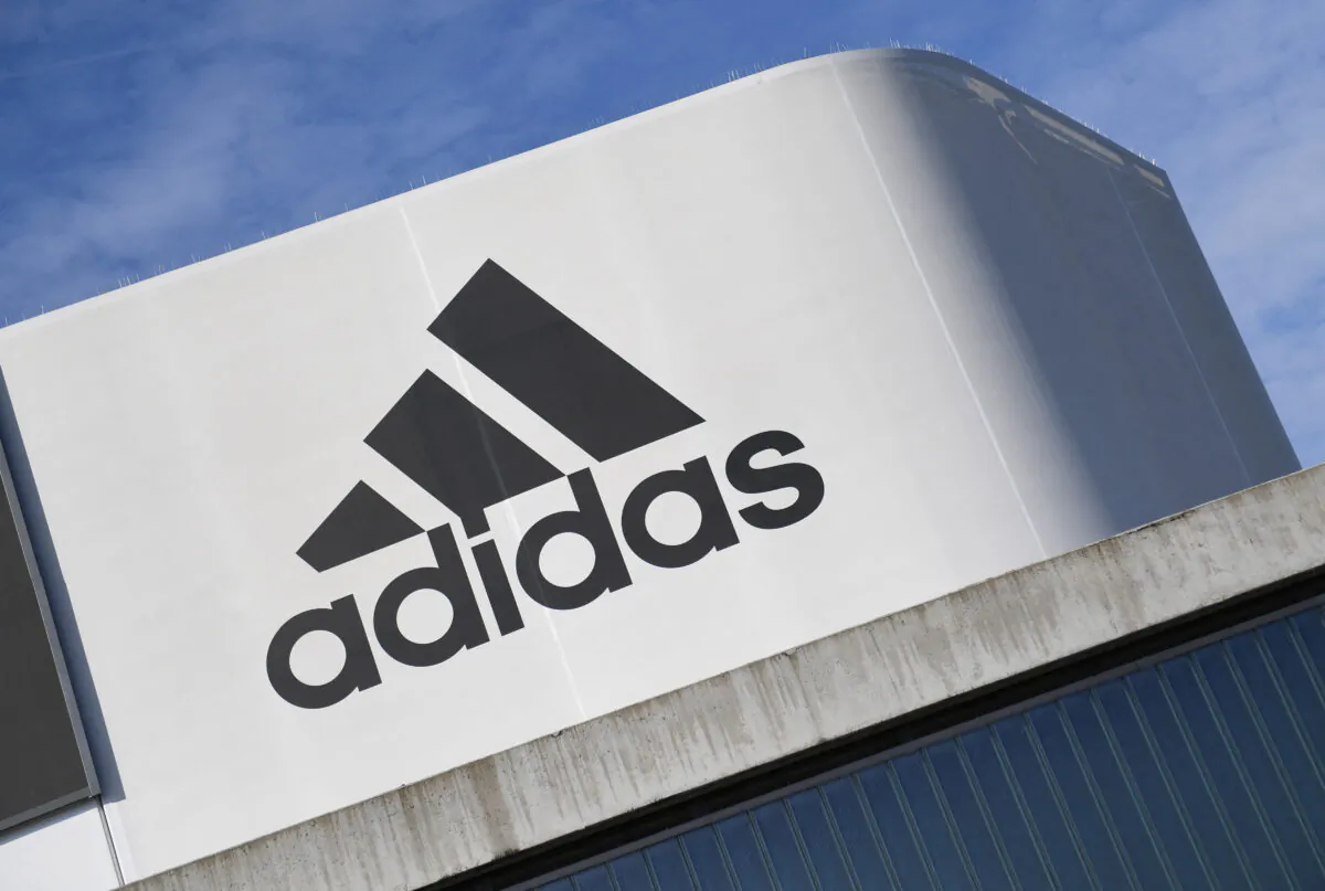 The Adidas logo is pictured at the company's headquarters in Herzogenaurach, Germany, on Aug. 9, 2019. (Andreas Gebert/Reuters)