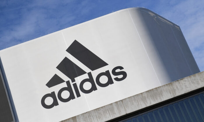 The Adidas logo is pictured at the company's headquarters in Herzogenaurach, Germany, on Aug. 9, 2019. (Andreas Gebert/Reuters)