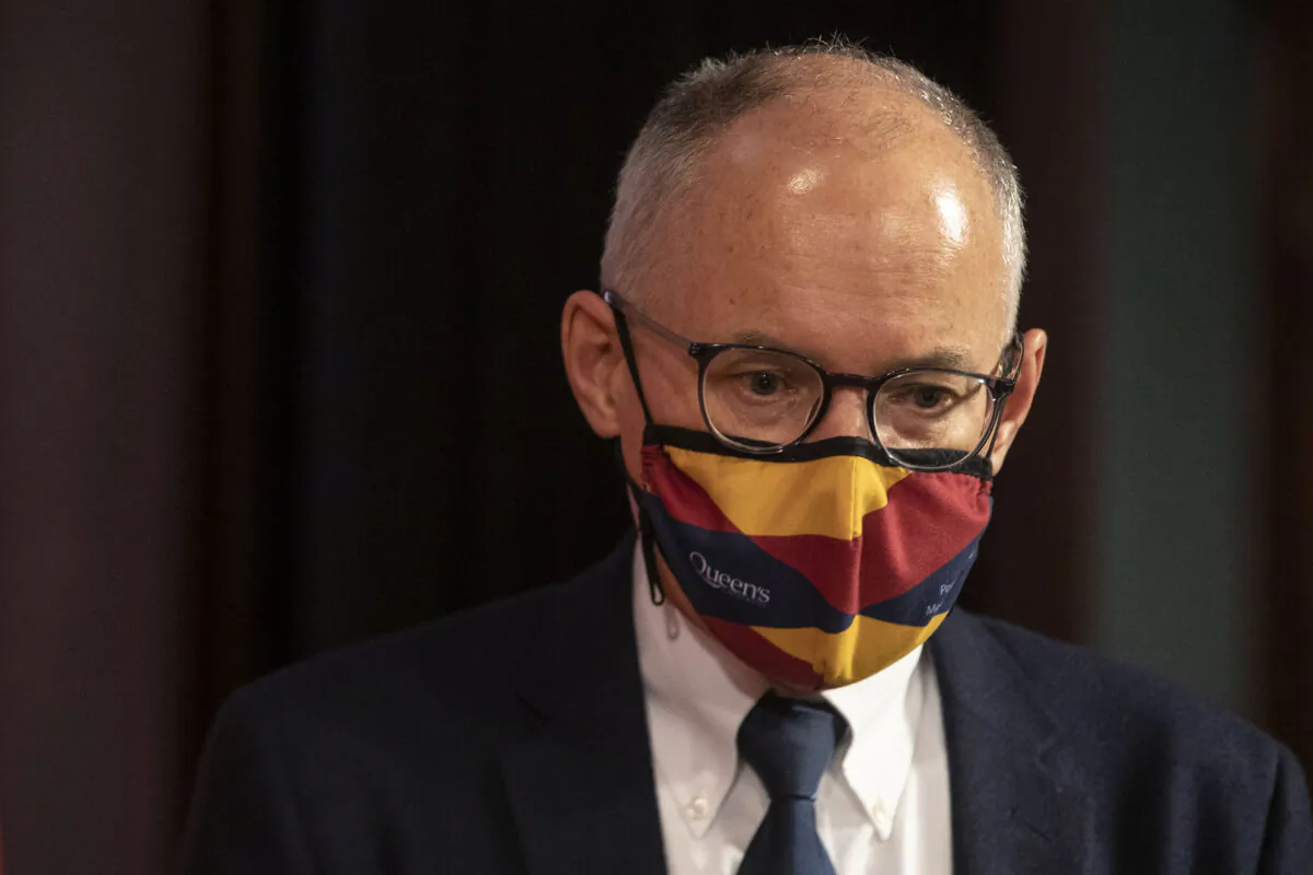 Ontario Chief Medical Officer Dr. Kieran Moore attends a press briefing at the Ontario Legislature in Toronto on Dec. 10, 2021. (Chris Young/The Canadian Press)