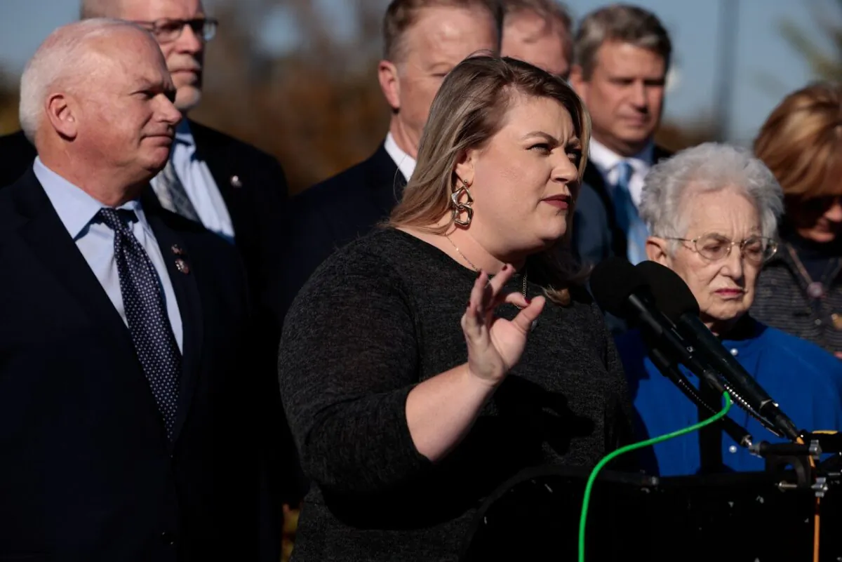 Rep. Kat Cammack (R-Fla.) speaks at a press conference on vaccine mandates for businesses with House Republicans on Capitol Hill on Nov. 18, 2021 in Washington. (Anna Moneymaker/Getty Images)