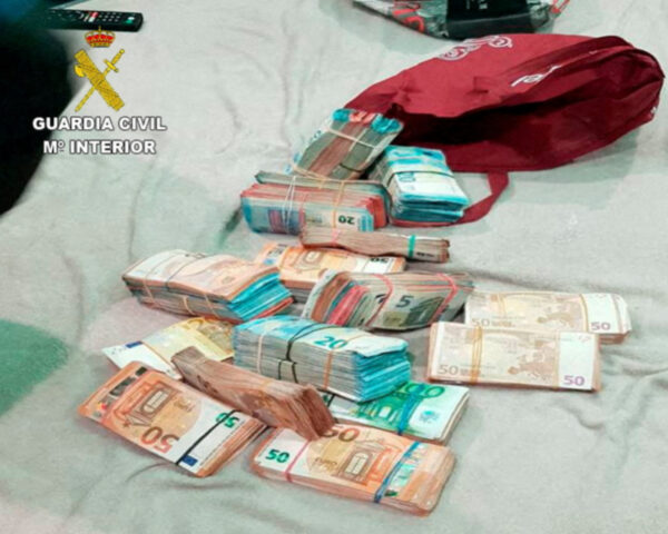 Money seized during the raid