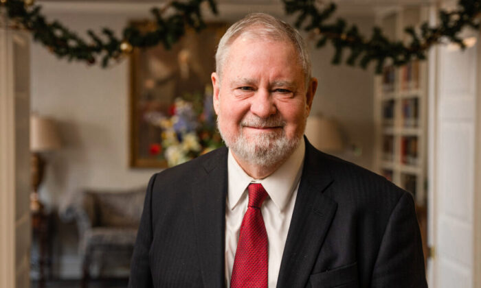 Dr. Larry Arnn, President of Hillsdale College, in Washington on Dec. 10, 2021. (York Du/The Epoch Times)