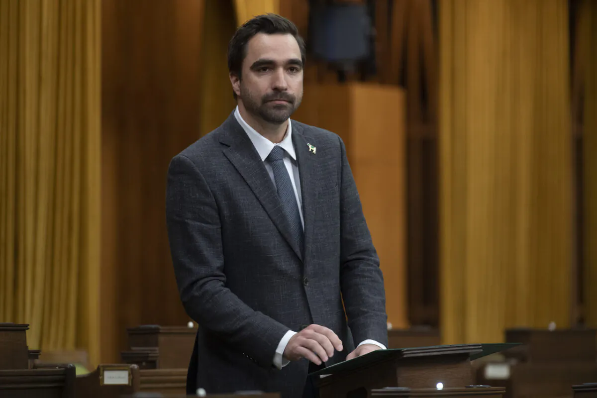 Conservative MP Jeremy Patzer rises in the House of Commons on April 27, 2021 in Ottawa. (Adrian Wyld/The Canadian Press)