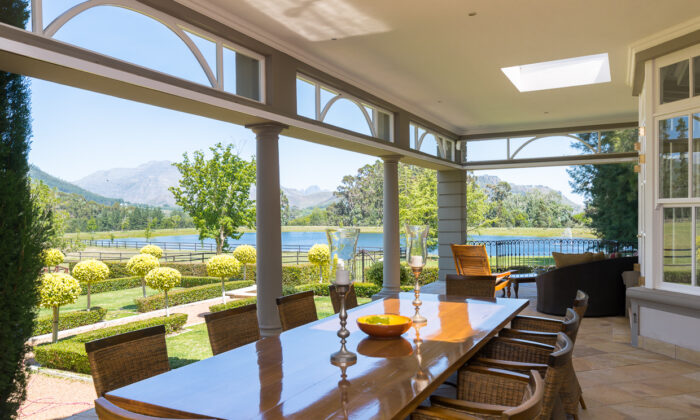 There are verandas and outdoor areas that take great advantage of the estate’s distinctive location and purpose. (Courtesy of Val du Lac estate)