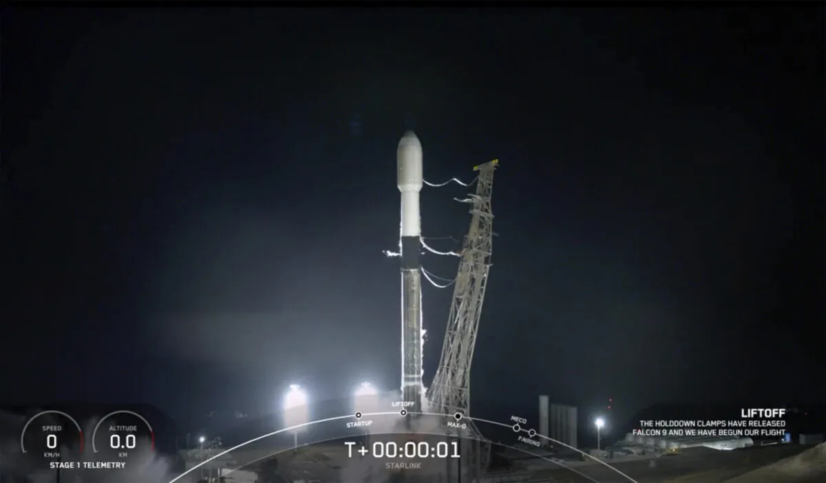 A SpaceX rocket launches from Vandenberg Space Force Base in Calif., on Dec. 18, 2021. (SpaceX via AP)