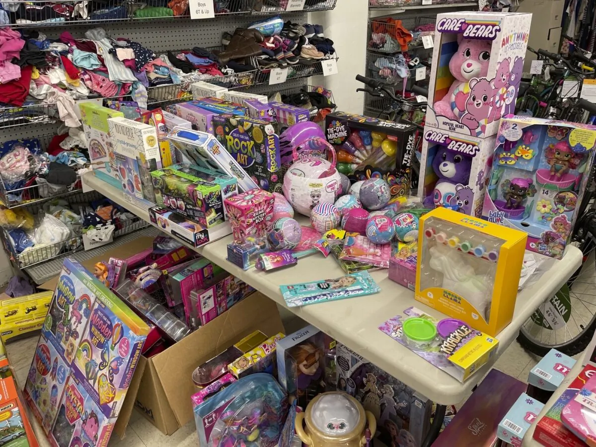Toys donated after a Salvation Army van loaded with $6,000 worth of toys for children was stolen earlier in the week are shown, in Farmington, N.M., on Dec. 18, 2021. (Christopher Rockwell/Salvation Army via AP)