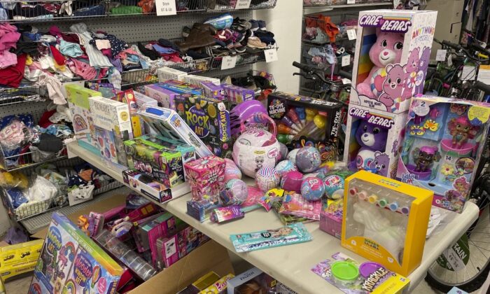 Toys donated after a Salvation Army van loaded with $6,000 worth of toys for children was stolen earlier in the week are shown, in Farmington, N.M., on Dec. 18, 2021. (Christopher Rockwell/Salvation Army via AP)