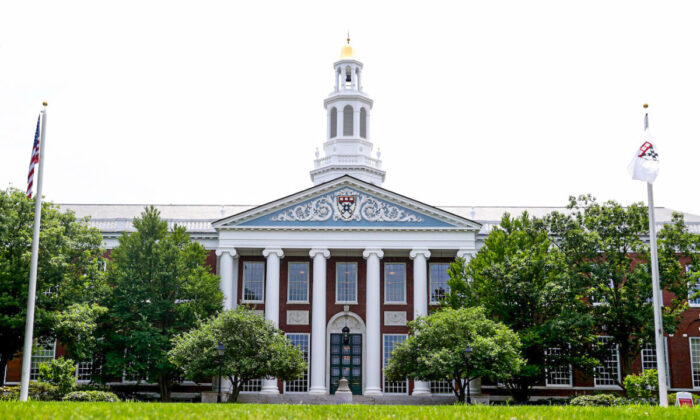 A view of the campus of Harvard Business School in Boston on July 8, 2020. (Maddie Meyer/Getty Images)
