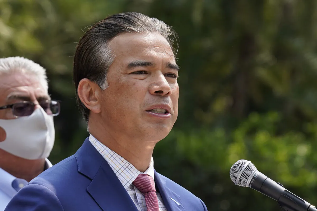 California Attorney General Rob Bonta speaks at a news conference in Sacramento, Calif., on Aug. 17, 2021. (Rich Pedroncelli/AP Photo)