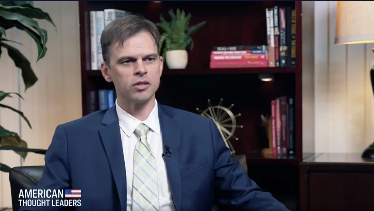 Dr. Aaron Kheriaty, former professor of psychiatry at the University of California-Irvine, appears on EpochTV's "American Thought Leaders" program on Oct. 30, 2021. (The Epoch Times)