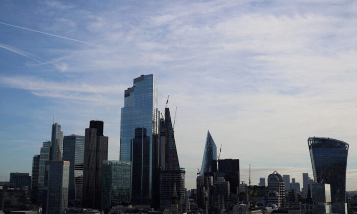 The City of London financial district is seen in London, Britain, on Oct. 22, 2021. (Hannah McKay/Reuters)