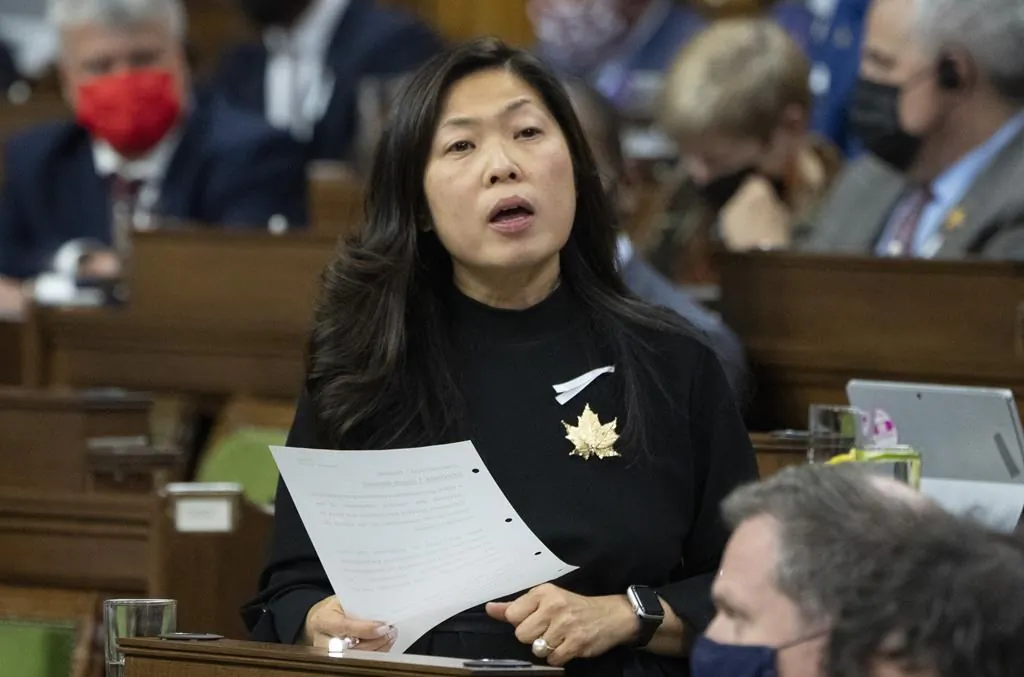 Economic Development Minister, International Trade Minister and Small Business and Export Promotion Minister Mary Ng rises during Question Period, December 6, 2021 in Ottawa. (The Canadian Press/Adrian Wyld)