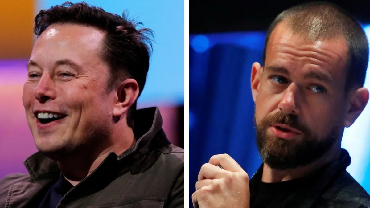 (Left) Elon Musk speaks at the E3 gaming convention in Los Angeles on June 13, 2019. (Right) Jack Dorsey speaks at the Consensus 2018 blockchain technology conference in New York City, on May 16, 2018. (Mike Blake, Mike Segar/Reuters)