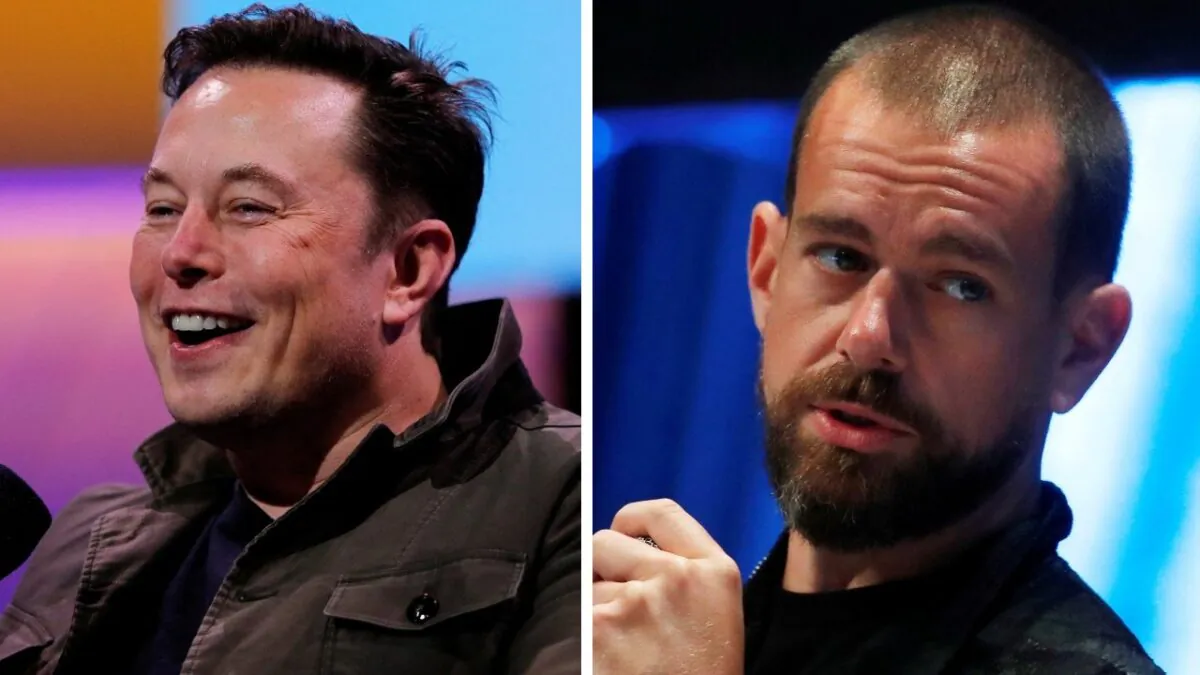 (L): Elon Musk speaks at the E3 gaming convention in Los Angeles, On June 13, 2019. (R): Jack Dorsey speaks at the Consensus 2018 blockchain technology conference in New York City, on May 16, 2018. (Mike Blake, Mike Segar/Reuters)