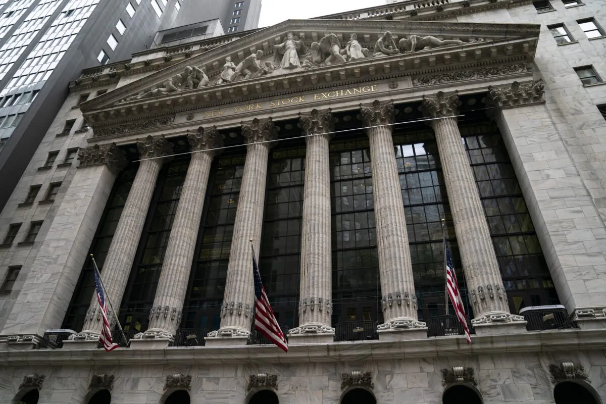 The New York Stock Exchange operates during normal business hours in the Financial District, in N.Y., on Oct. 13, 2021. (John Minchillo/AP Photo)