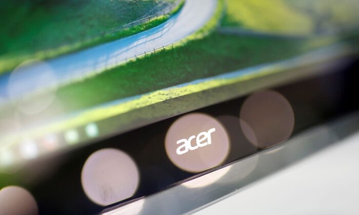 The logo of Taiwanese hardware manufacturer Acer is seen on its booth during the annual Computex computer exhibition in Taipei, Taiwan, on June 1, 2016. (Tyrone Siu/Reuters)