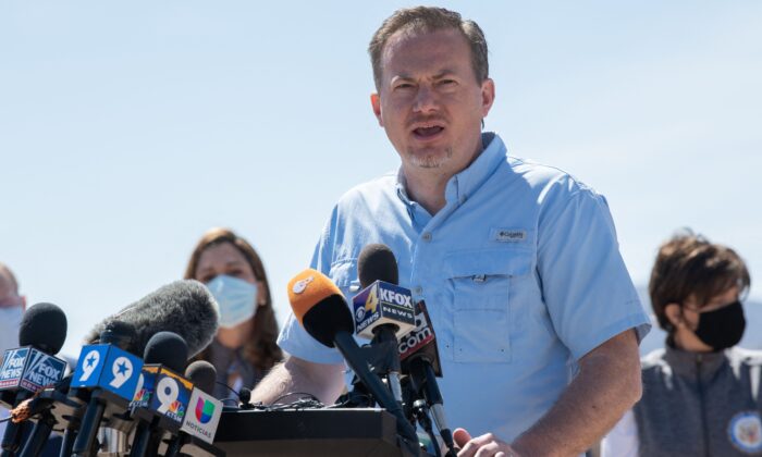 Rep. Michael Cloud (R-Texas) speaks at a press conference in El Paso, Texas, on March 15, 2021. (Justin Hamel/AFP via Getty Images)