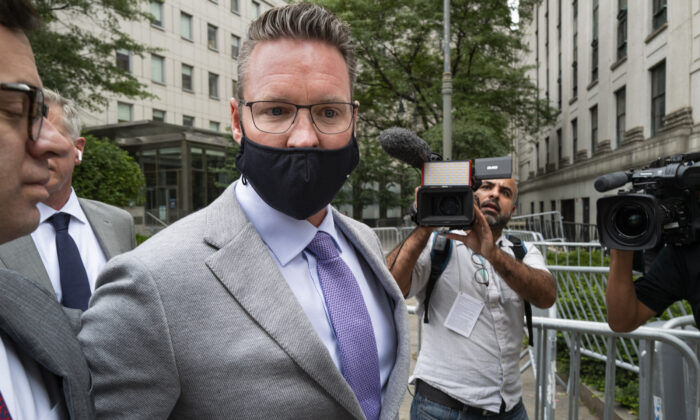 Nikola founder Trevor Milton leaves a federal courthouse in New York on July 29, 2021. (Craig Ruttle/AP Photo)