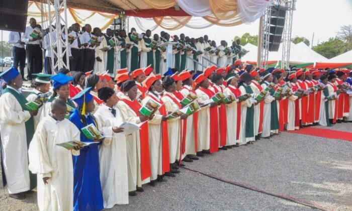 A Christmas choral group in Yola, Nigeria on Dec. 18, 2021. (Tom Garba/The Epoch Times)