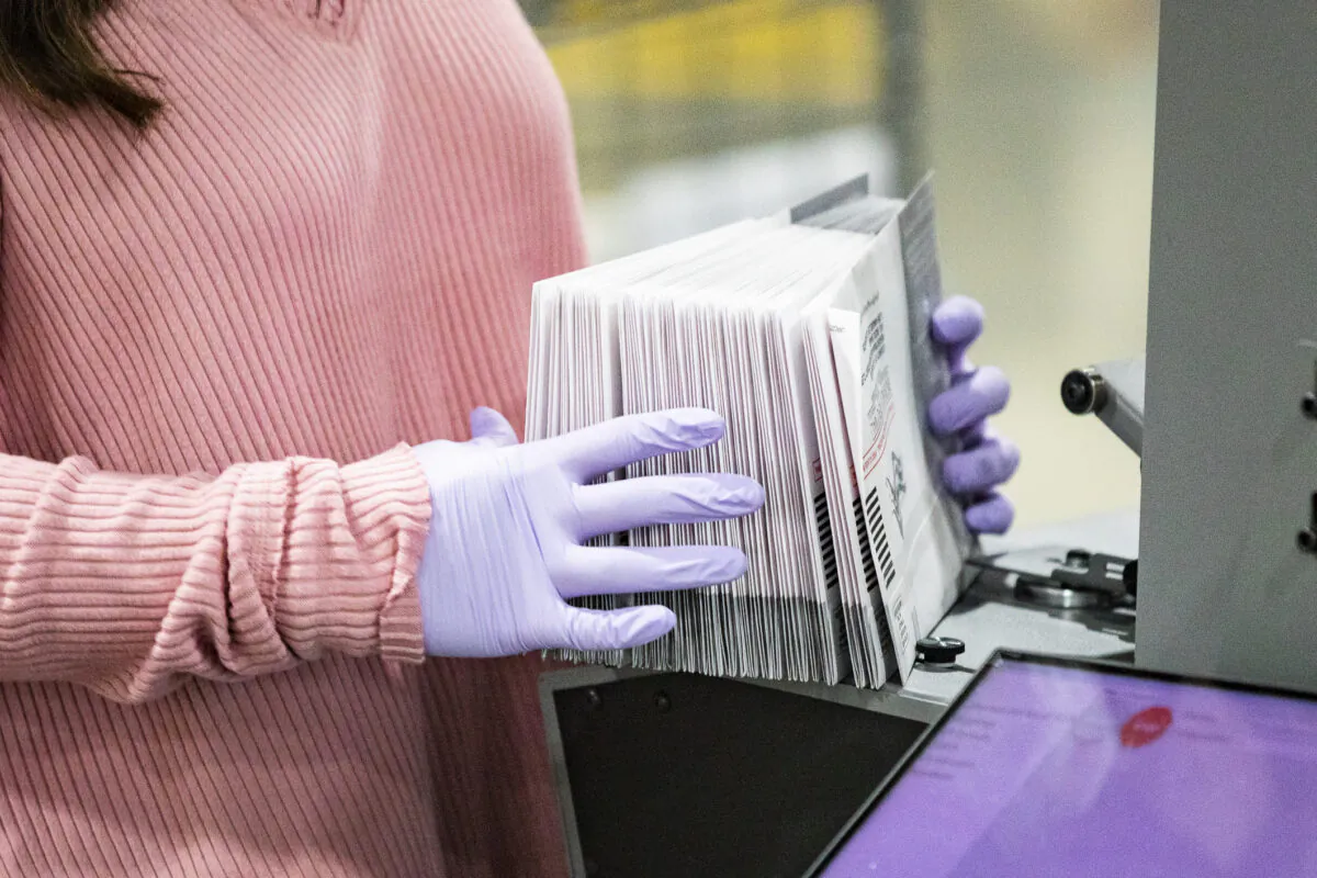 Mail-in ballots are seen in a file photo. (John Fredricks/The Epoch Times)