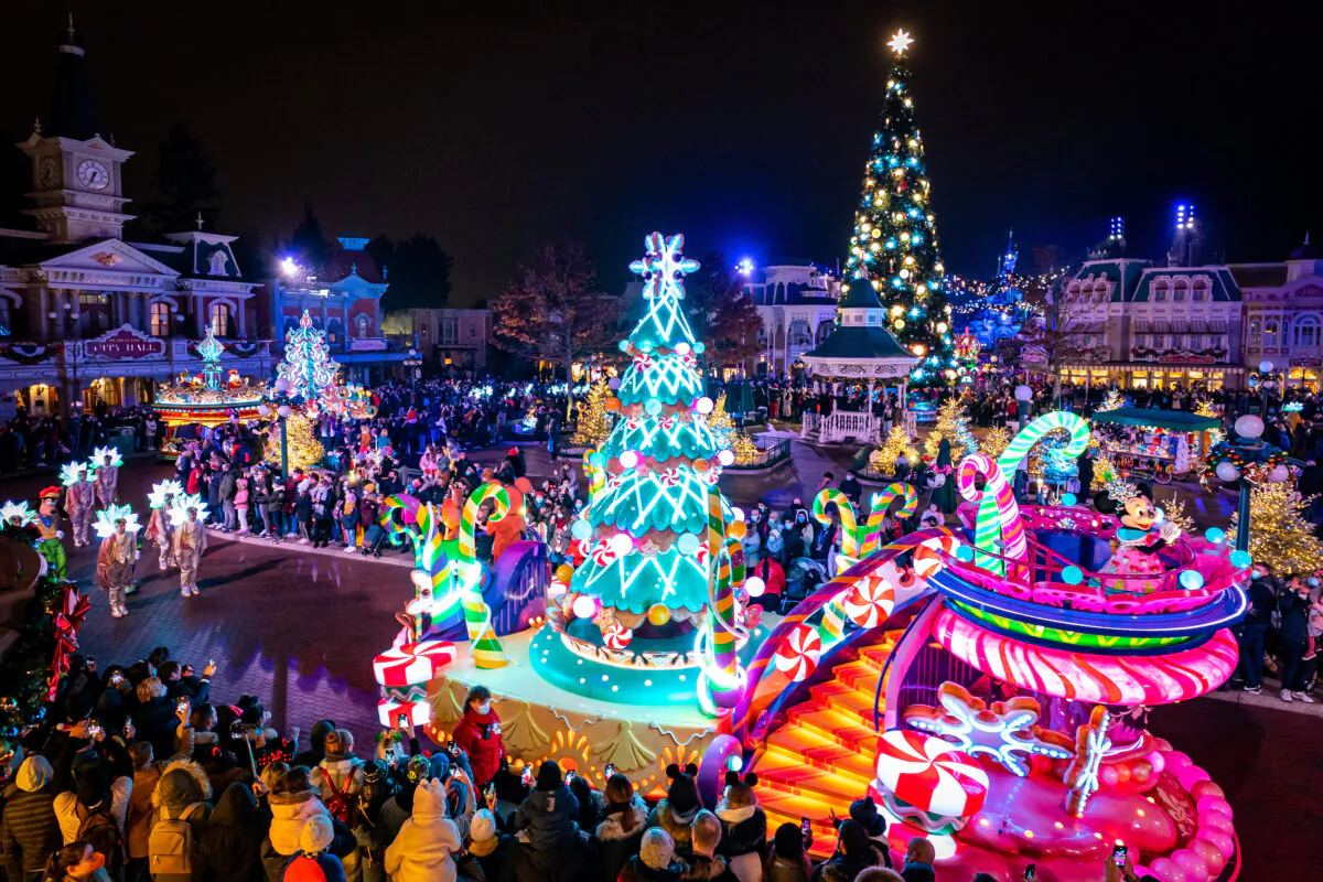 In this handout provided by Disneyland Paris, a general view of Christmas decoration during "Le Noel Enchante Disney - The Enchanted Christmas" at Disneyland Paris in Paris, France on Nov. 20, 2021. (Handout/Getty Images)