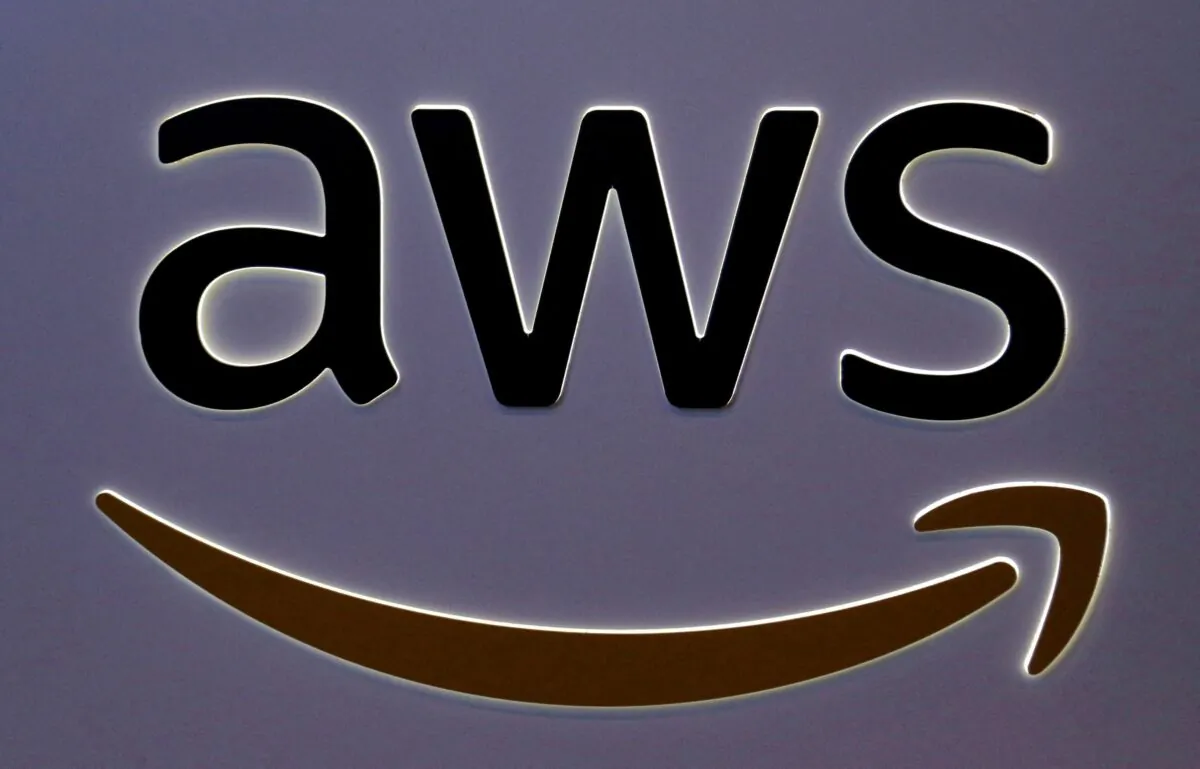 The logo for Amazon Web Services (AWS) is seen at the SIBOS banking and financial conference in Toronto, on Oct. 19, 2017. (Chris Helgren/Reuters)