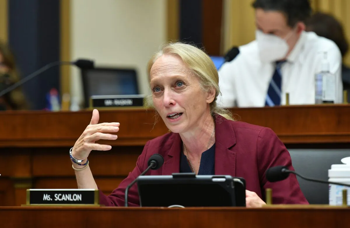 Rep. Mary Gay Scanlon, D-Pa.), speaks during the House Judiciary Subcommittee on Antitrust, Commercial and Administrative Law hearing on "Online Platforms and Market Power" in the Rayburn House office Building on Capitol Hill in Washington on July 29, 2020. (Mandel Ngan/POOL/AFP via Getty Images)