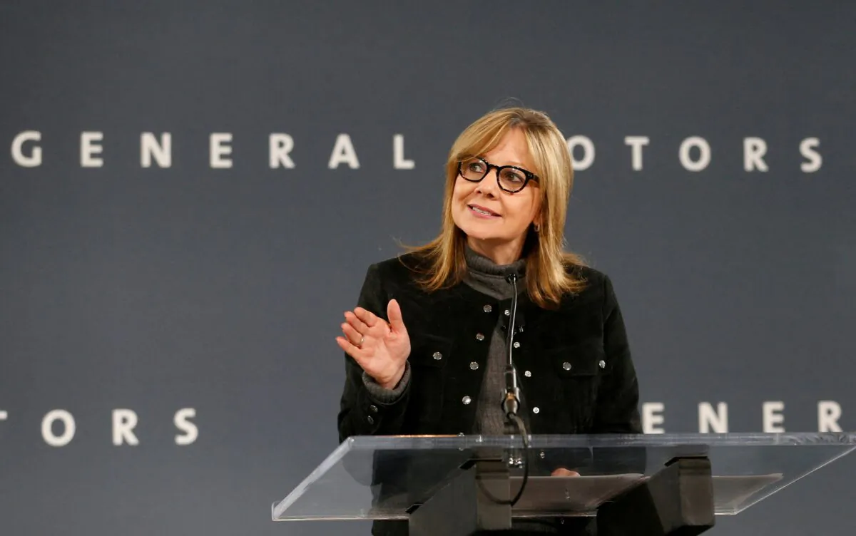 General Motors Chairman and CEO Mary Barra speaks during a press conference in Detroit on Dec. 15, 2016. (Rebecca Cook/Reuters)