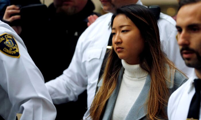 Inyoung You, a former Boston College student from South Korea, leaves court after being arraigned on involuntary manslaughter charges in connection with the suicide of her boyfriend, in Suffolk County Superior Court in Boston, Mass., on Nov. 22, 2019. (Katherine Taylor/Reuters)
