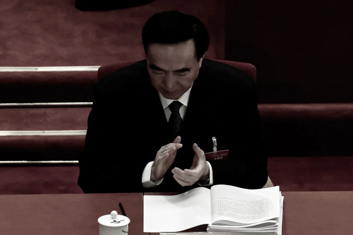 Chen Quanguo, a member of the Chinese Communist Party’s (CCP) powerful Politburo and Party Secretary of Xinjiang, in Beijing, on March 5, 2021. (Carlos Garcia Rawlins/Reuters)