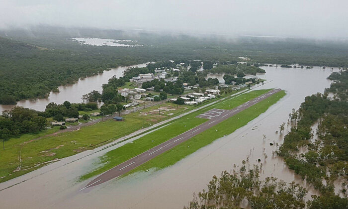 Flooding on the Daly River in the Northern Territory, Australia, on Jan. 30, 2018. (AAP Image/Northern Territory Police, Fire and Emergency Services)