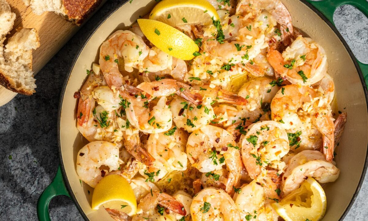 This super-simple baked shrimp recipe delivers buttery, garlicky, full-flavored shrimp in under an hour. (Eric Kleinberg/TNS)