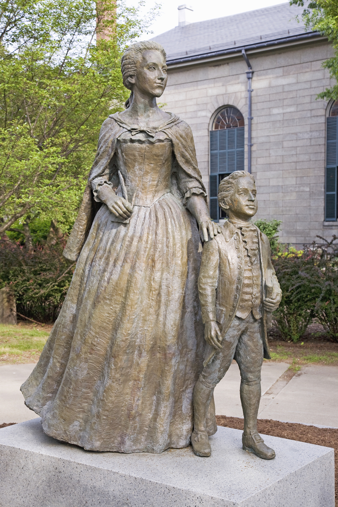 Quincy,-,May,22:,Statue,Of,Abigail,Adams,And,Son