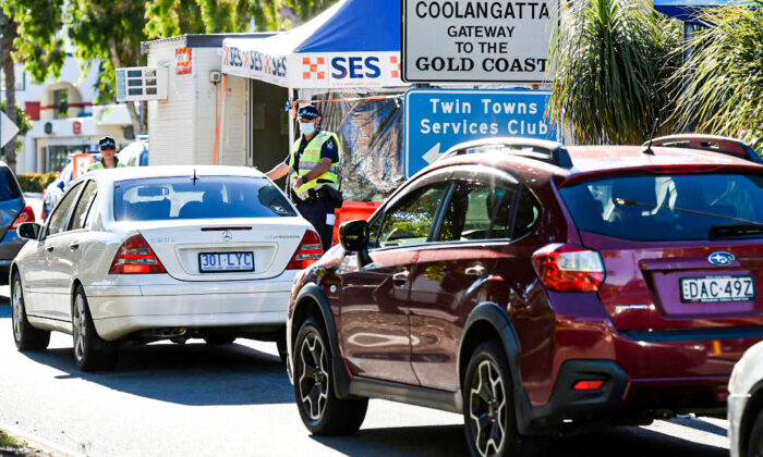 A general view at the Coolangatta border check point in Burleigh Heads, Gold Coast, Australia on Nov. 15, 2021. (Matt Roberts/Getty Images)
