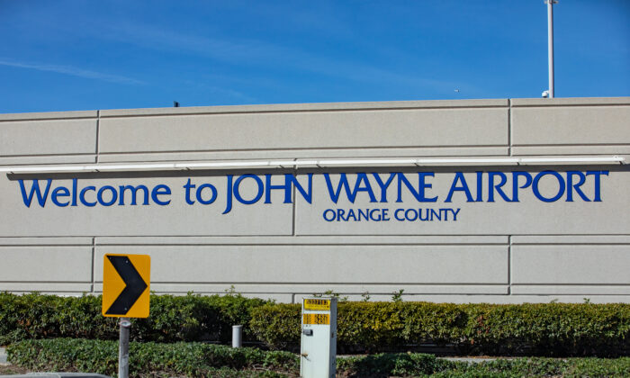 John Wayne Airport, in Santa Ana, Calif., on Dec. 30, 2020. (John Fredricks/The Epoch Times)