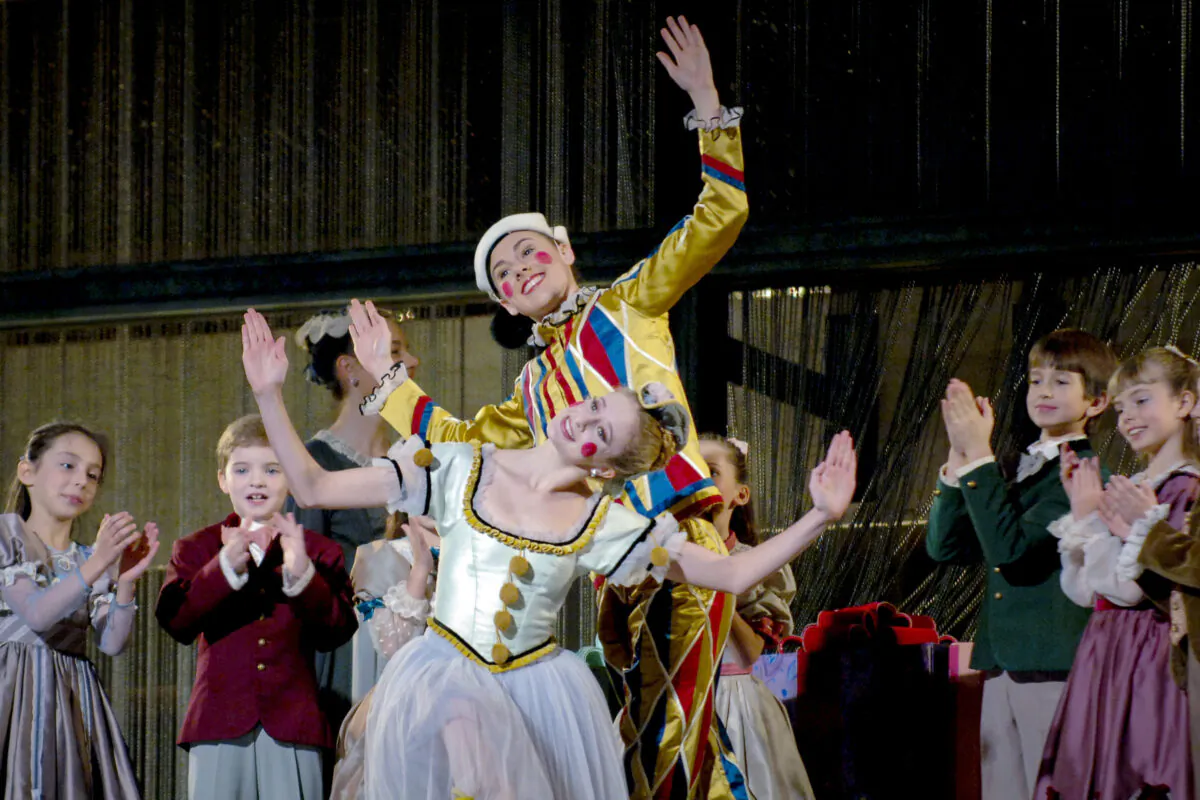 The New York City Ballet performs an excerpt from "The Nutcracker", as part of the tree lighting ceremony at Lincoln Center in New York, on Nov. 28, 2005. (Henny Ray Abrams/AP Photo)
